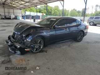 2019 Infiniti Q70 Luxe with VIN JN1BY1AR2KM585294, listed as a Copart auction lot 56151815 with 110,056 mi miles and Salvage title. Bid and sale history available at DreamBid. Image 1.