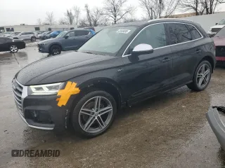 2018 Audi SQ5 Premium Plus with VIN WA1A4AFY4J2108522, listed as a Copart auction lot 43449595 with 76,156 mi miles and Salvage Title. Bid and sale history available at DreamBid. Image 1.