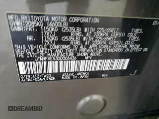 2013 Toyota RAV4 XLE с VIN JTMRFREV3DD006436, выставлен на аукционе Copart как лот 63551775 с пробегом 177 990 миль миль и Списание • Salvage title. История ставок и продаж доступна на DreamBid. Изображение 13.