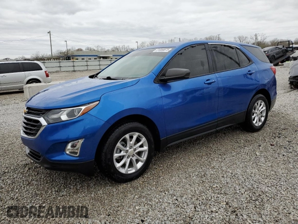 2019 Chevrolet Equinox LS with VIN 3GNAXHEV0KS570022, listed as a Copart auction lot 51058875 with 44,614 mi miles and Salvage Title. Bid and sale history available at carsss.com. Image 1.