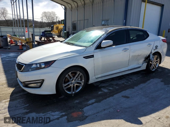 2013 Kia Optima SX with VIN 5XXGR4A64DG216873, listed as a Copart auction lot 50030885 with 189,226 mi miles and Salvage Title. Bid and sale history available at carsss.com. Image 1.