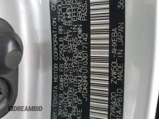 2016 Toyota Prius Two with VIN JTDKBRFU1G3017142, listed as a Copart auction lot 54553785 with 129,857 mi miles and Salvage Title. Bid and sale history available at DreamBid. Image 13.
