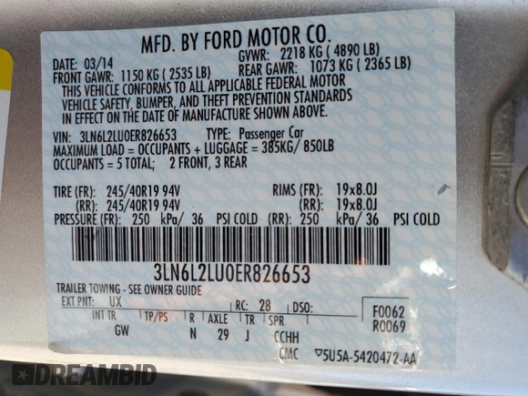 2014 Lincoln MKZ Hybrid z VIN 3LN6L2LU0ER826653, wystawiony jako Copart lot #49000305 z przebiegiem 174 587 mil mil oraz Czysty tytuł • Clean title. Historia ofert i sprzedaży dostępna na DreamBid. Obrazek 12.