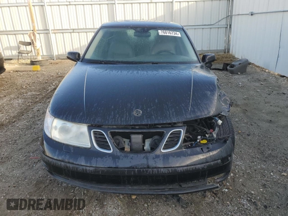 2005 Saab 9-5 Arc with VIN YS3ED49A353530104, listed as a Copart auction lot 76016734 with 0 mi miles and Clean Title. Bid and sale history available at carsss.com. Image 5.