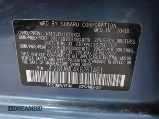 2019 Subaru Crosstrek Limited with VIN JF2GTAMC4K8261461, listed as a IAAI auction lot 42130618 with 65,378 mi miles and . Bid and sale history available at DreamBid. Image 9.