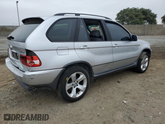 2003 BMW X5 3.0i with VIN 5UXFA53573LV98293, listed as a Copart auction lot 69780404 with 0 mi miles and Salvage Title. Bid and sale history available at carsss.com. Image 3.