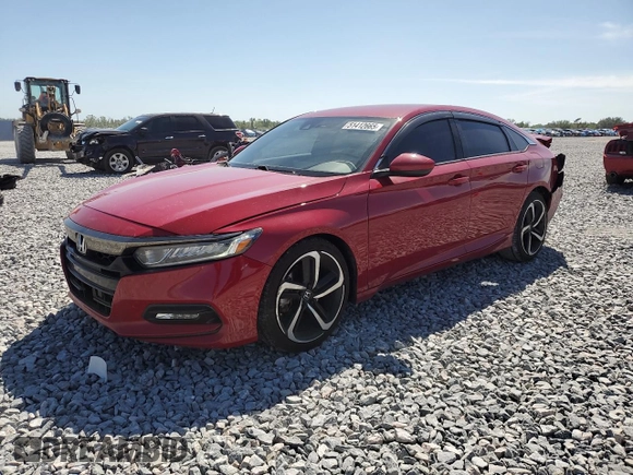 2019 Honda Accord Sedan Sport 1.5T with VIN 1HGCV1F33KA127085, listed as a Copart auction lot 51412665 with 109,165 mi miles and Salvage Title. Bid and sale history available at carsss.com. Image 1.