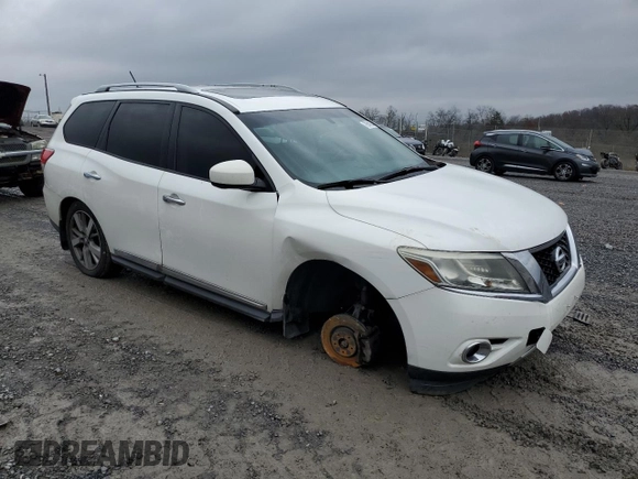 2013 Nissan Pathfinder Platinum z VIN 5N1AR2MM3DC675456, wystawiony jako Copart lot #79548284 z przebiegiem 199 935 mil mil oraz Szkoda całkowita • Salvage title. Historia ofert i sprzedaży dostępna na DreamBid. Obrazek 4.