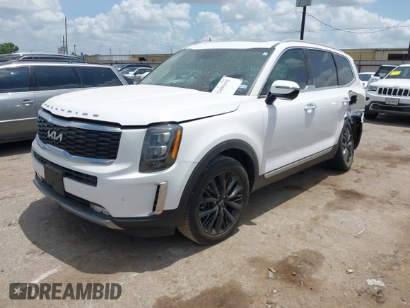 2022 Kia Telluride SX with VIN 5XYP54HC7NG219318, listed as a IAAI auction lot 42449492 with 25,574 mi miles and . Bid and sale history available at DreamBid. Image 2.