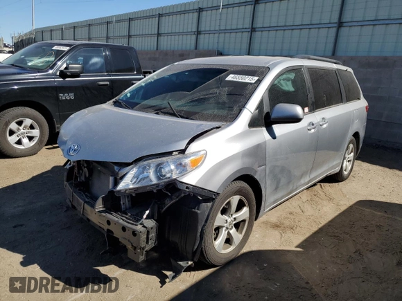 2016 Toyota Sienna LE AAS with VIN 5TDKK3DCXGS753986, listed as a Copart auction lot 46550215 with 45,074 mi miles and Salvage Title. Bid and sale history available at carsss.com. Image 1.
