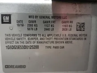 2013 Cadillac CTS Luxury with VIN 1G6DG5E53D0125288, listed as a Copart auction lot 56601085 with 116,183 mi miles and Salvage title. Bid and sale history available at DreamBid. Image 13.