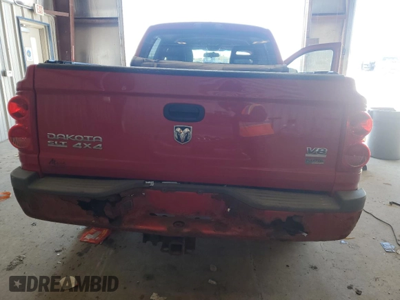2007 Dodge Dakota SLT with VIN 1D7HW48PX7S195197, listed as a Copart auction lot 44504705 with 206,111 mi miles and Clean Title. Bid and sale history available at carsss.com. Image 6.
