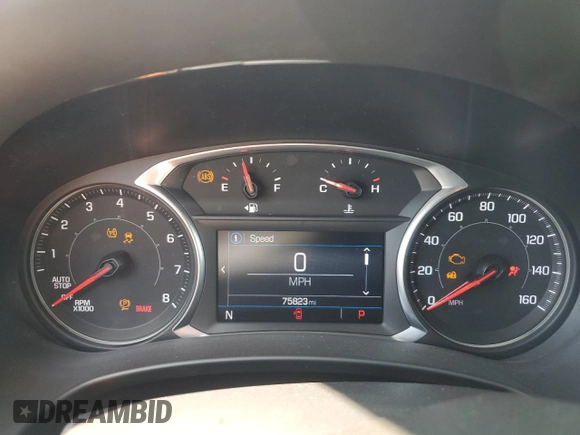 2020 GMC Terrain SLE with VIN 3GKALMEV2LL133443, listed as a Copart auction lot 62584195 with 75,823 mi miles and Salvage title. Bid and sale history available at DreamBid. Image 9.