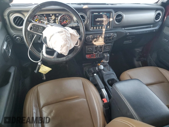 2021 Jeep Wrangler Unlimited Rubicon with VIN 1C4HJXFN7MW576196, listed as a Copart auction lot 44806285 with 47,312 mi miles and Salvage Title. Bid and sale history available at DreamBid. Image 8.