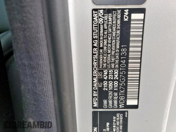 2005 Mercedes-Benz CLK 500 z VIN WDBTK75G75T041381, wystawiony jako Copart lot #63317915 z przebiegiem 85 750 mil mil oraz Szkoda całkowita • Salvage title. Historia ofert i sprzedaży dostępna na DreamBid. Obrazek 12.