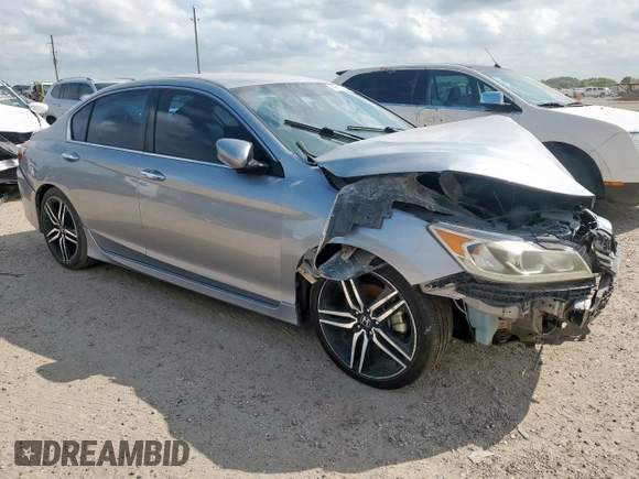 2016 Honda Accord Sport with VIN 1HGCR2F51GA052910, listed as a Copart auction lot 59615995 with 161,452 mi miles and Salvage title. Bid and sale history available at DreamBid. Image 4.