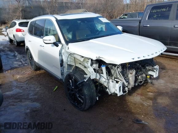 2021 Kia Telluride SX with VIN 5XYP5DHC6MG112193, listed as a IAAI auction lot 41630633 with 52,267 mi miles. Bid and sale history available at carsss.com. Image 1.