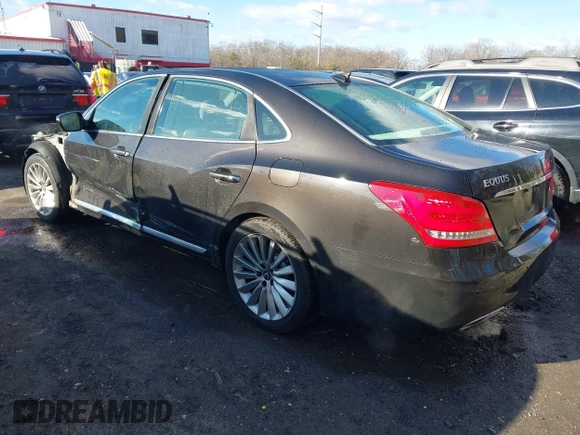 2015 Hyundai Equus Signature with VIN KMHGH4JHXFU095828, listed as a IAAI auction lot 41577881 with 173,663 mi miles and . Bid and sale history available at DreamBid. Image 3.