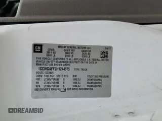 2017 Chevrolet Express Cargo with VIN 1GCWGAFF2H1244875, listed as a Copart auction lot 48130055 with 199,407 mi miles and Non repairable. Bid and sale history available at DreamBid. Image 14.
