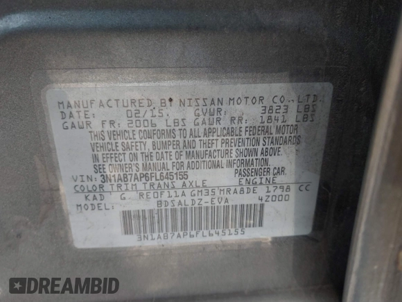 2015 Nissan Sentra SV with VIN 3N1AB7AP6FL645155, listed as a IAAI auction lot 41299721 with 203,064 mi miles and . Bid and sale history available at DreamBid. Image 9.