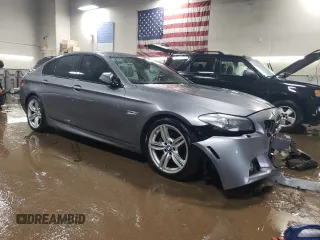 2014 BMW 5 Series 535i with VIN WBA5B1C52ED476681, listed as a Copart auction lot 47483375 with 136,611 mi miles and Salvage Title. Bid and sale history available at carsss.com. Image 4.