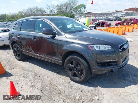 2014 Audi Q7 Premium Plus with VIN WA1LMAFE5ED020880, listed as a IAAI auction lot 42010201 with 123,384 mi miles and . Bid and sale history available at DreamBid. Image 1.