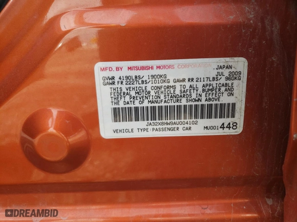 2010 Mitsubishi Lancer GTS with VIN JA32X8HW9AU004102, listed as a Copart auction lot 53708635 with 139,689 mi miles and Clean Title. Bid and sale history available at carsss.com. Image 12.