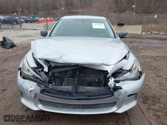 2014 Infiniti Q50 Hybrid Sport with VIN JN1AV7AR3EM703431, listed as a IAAI auction lot 41710414 with 213,611 mi miles. Bid and sale history available at carsss.com. Image 12.