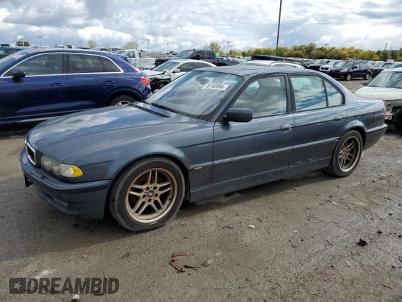 2001 BMW 7 Series 740iA with VIN WBAGG83421DN81922, listed as a Copart auction lot 76192094 with 0 mi miles and Clean Title. Bid and sale history available at carsss.com. Image 1.