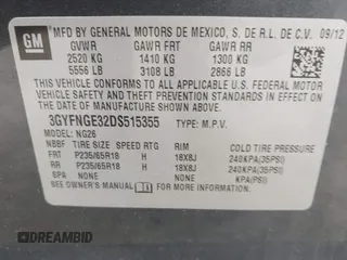 2013 Cadillac SRX Luxury Collection with VIN 3GYFNGE32DS515355, listed as a IAAI auction lot 42018302 with 114,547 mi miles. Bid and sale history available at carsss.com. Image 9.