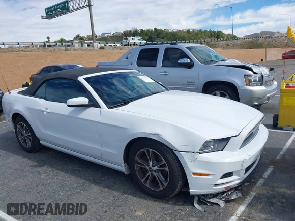 2014 Ford Mustang V6 with VIN 1ZVBP8EM4E5243008, listed as a IAAI auction lot 41572234 with 114,392 mi miles. Bid and sale history available at carsss.com. Image 1.