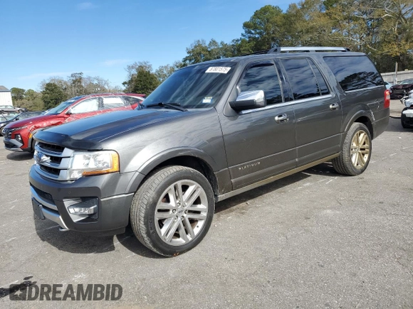 2017 Ford Expedition EL Platinum with VIN 1FMJK1MT9HEA49295, listed as a Copart auction lot 87801575 with 145,798 mi miles and Salvage Title. Bid and sale history available at carsss.com. Image 1.