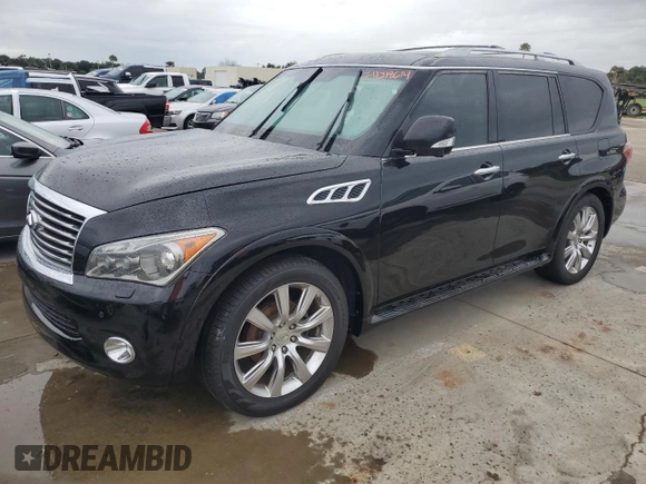 2012 Infiniti QX56 7-passenger with VIN JN8AZ2NF8C9518669, listed as a Copart auction lot 74218614 with 0 mi miles and Non Repairable. Bid and sale history available at carsss.com. Image 1.