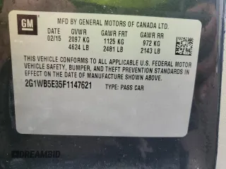 2015 Chevrolet Impala LT with VIN 2G1WB5E35F1147621, listed as a Copart auction lot 55952765 with 130,212 mi miles and Salvage title. Bid and sale history available at DreamBid. Image 13.