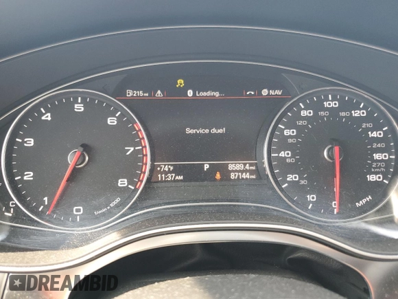 2015 Audi A7 3.0 Prestige with VIN WAU2GAFC9FN013477, listed as a Copart auction lot 75324864 with 87,144 mi miles and Salvage Title. Bid and sale history available at carsss.com. Image 9.