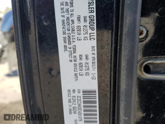 2012 Chrysler 300 with VIN 2C3CCAAG9CH201079, listed as a Copart auction lot 80343504 with 137,593 mi miles and Salvage Title. Bid and sale history available at DreamBid. Image 14.
