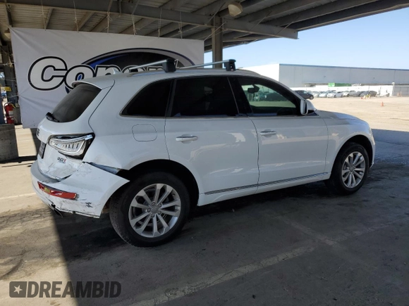2016 Audi Q5 Premium with VIN WA1C2AFP5GA075146, listed as a Copart auction lot 55075805 with 67,622 mi miles and Salvage title. Bid and sale history available at DreamBid. Image 3.