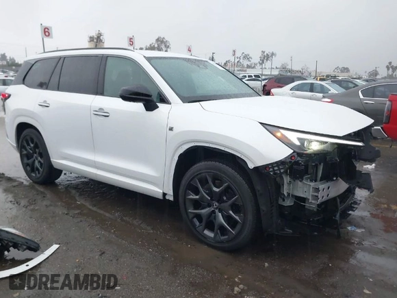 2024 Lexus TX 500h F Sport Premium with VIN 5TDABAB6XRS004296, listed as a IAAI auction lot 41583123 with 12,481 mi miles and . Bid and sale history available at DreamBid. Image 1.