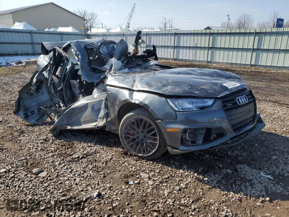 2019 Audi A4 Prestige with VIN WAUFNAF42KN012469, listed as a Copart auction lot 43100054 with 0 mi miles and Salvage Title. Bid and sale history available at carsss.com. Image 4.