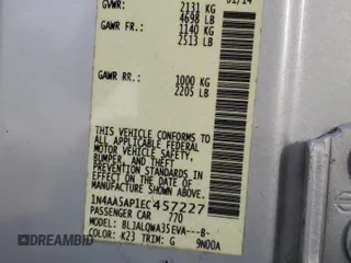 2014 Nissan Maxima S with VIN 1N4AA5AP1EC457227, listed as a Copart auction lot 46235375 with 160,468 mi miles and Salvage Title. Bid and sale history available at DreamBid. Image 15.