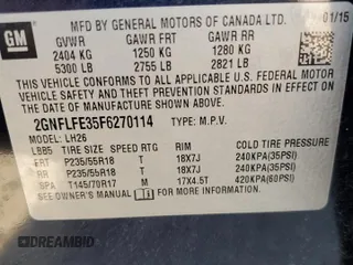 2015 Chevrolet Equinox LT with VIN 2GNFLFE35F6270114, listed as a Copart auction lot 57382584 with 166,027 mi miles and Salvage Title. Bid and sale history available at DreamBid. Image 13.