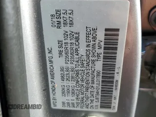 2018 Acura RDX with VIN 5J8TB4H31JL017890, listed as a Copart auction lot 73085523 with 54,579 mi miles. Bid and sale history available at carsss.com. Image 14.