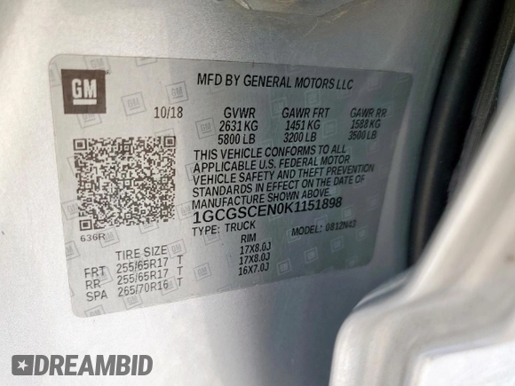 2019 Chevrolet Colorado 2WD LT с VIN 1GCGSCEN0K1151898, выставлен на аукционе Copart как лот 61240705 с пробегом Не указан миль и Списание • Salvage title. История ставок и продаж доступна на DreamBid. Изображение 12.