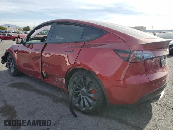 2024 Tesla Model Y Performance z VIN 7SAYGDEF7RF128112, wystawiony jako Copart lot #85596764 z przebiegiem Nie podano mil oraz Szkoda całkowita • Salvage title. Historia ofert i sprzedaży dostępna na DreamBid. Obrazek 2.