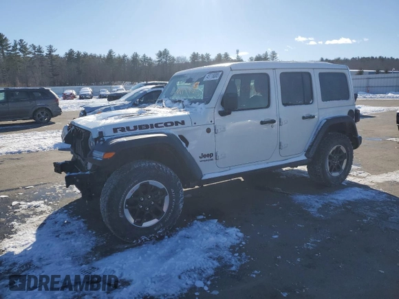 2021 Jeep Wrangler Unlimited Rubicon with VIN 1C4HJXFGXMW728148, listed as a Copart auction lot 45118085 with 97,754 mi miles and Salvage Title. Bid and sale history available at carsss.com. Image 1.