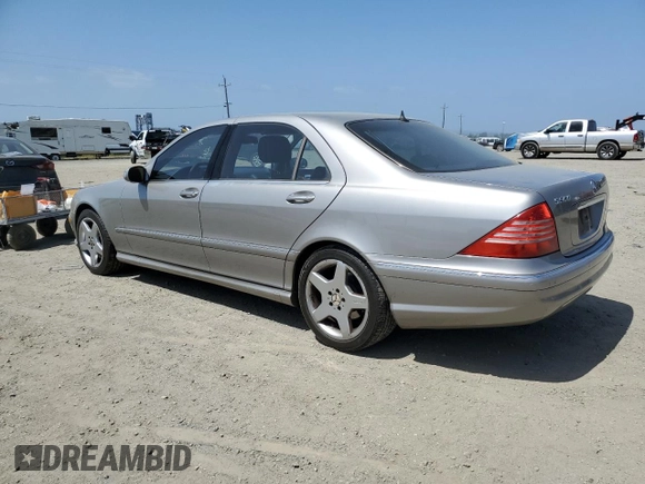 2005 Mercedes-Benz S-Class 5.0L with VIN WDBNG75J15A444130, listed as a Copart auction lot 54367505 with 168,855 mi miles and Clean Title. Bid and sale history available at carsss.com. Image 2.