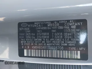 2025 Hyundai Kona SEL with VIN KM8HB3AB1SU228708, listed as a IAAI auction lot 41447697 with 632 mi miles and . Bid and sale history available at carsss.com. Image 9.
