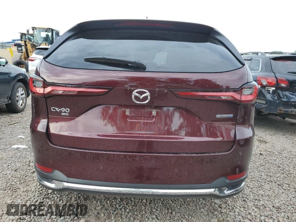 2024 Mazda CX-90 Premium Plus with VIN JM3KKEHA9R1152449, listed as a Copart auction lot 63047925 with 10,235 mi miles and Salvage title. Bid and sale history available at DreamBid. Image 6.