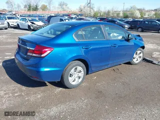 2013 Honda Civic Sdn LX with VIN 2HGFB2F52DH598307, listed as a IAAI auction lot 41971551 with 61,362 mi miles. Bid and sale history available at carsss.com. Image 4.