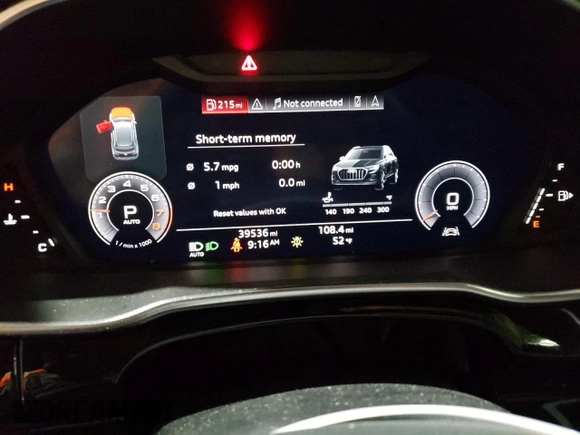 2020 Audi Q3 S line Premium Plus with VIN WA1EECF3XL1114302, listed as a Copart auction lot 52161355 with 39,536 mi miles and Salvage Title. Bid and sale history available at carsss.com. Image 9.